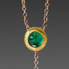 Delicate Emerald Necklace with Gold Drop