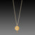 Hammered Gold Disk Necklace with Diamonds & Drop