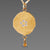 Hammered Gold Disk Necklace with Diamonds & Drop