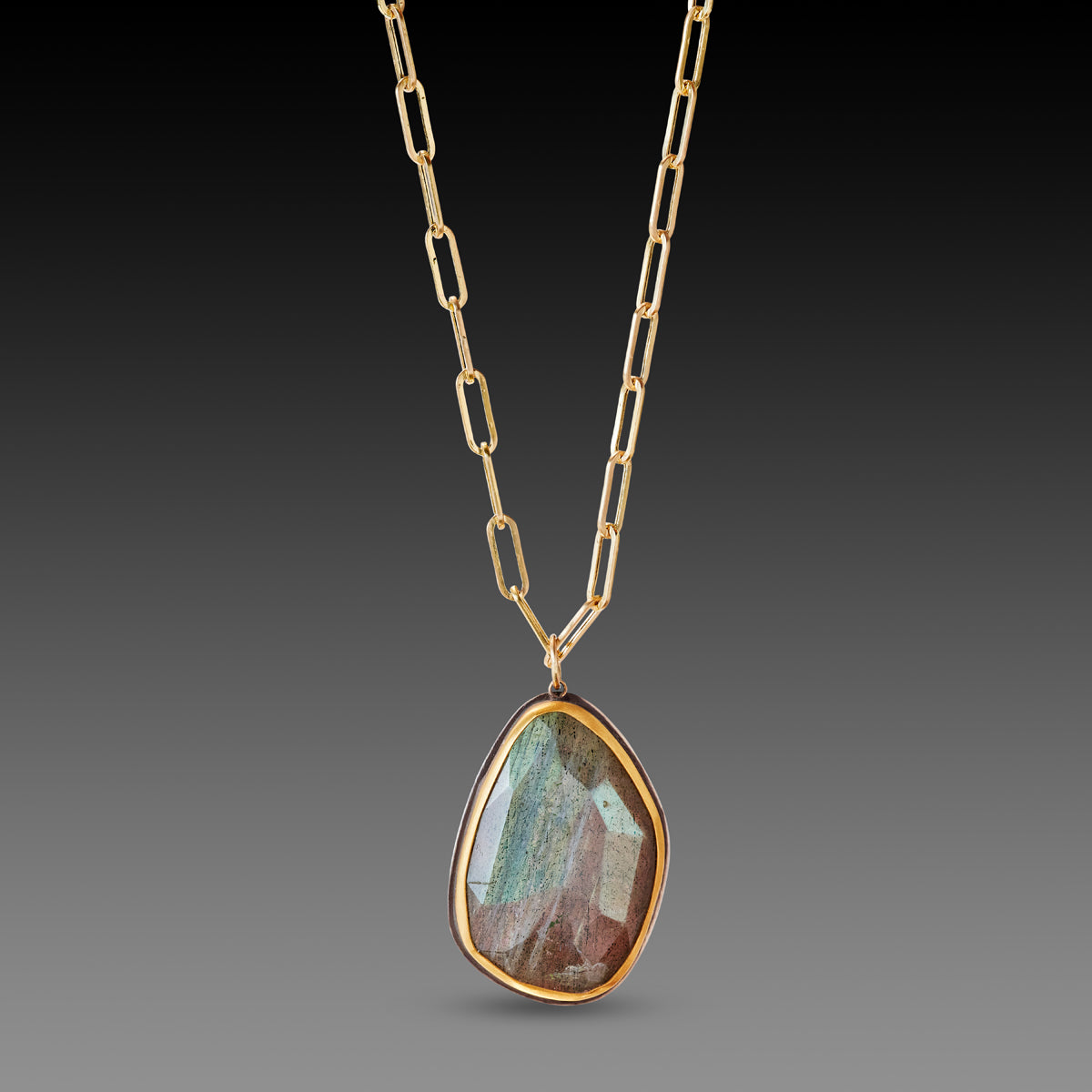 Labradorite deals gold necklace