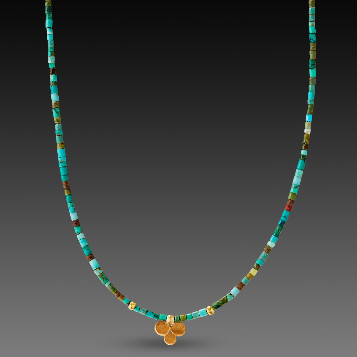 Turquoise Necklace with Gold Trio