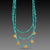 Triple Strand Turquoise Necklace with Gold Trios