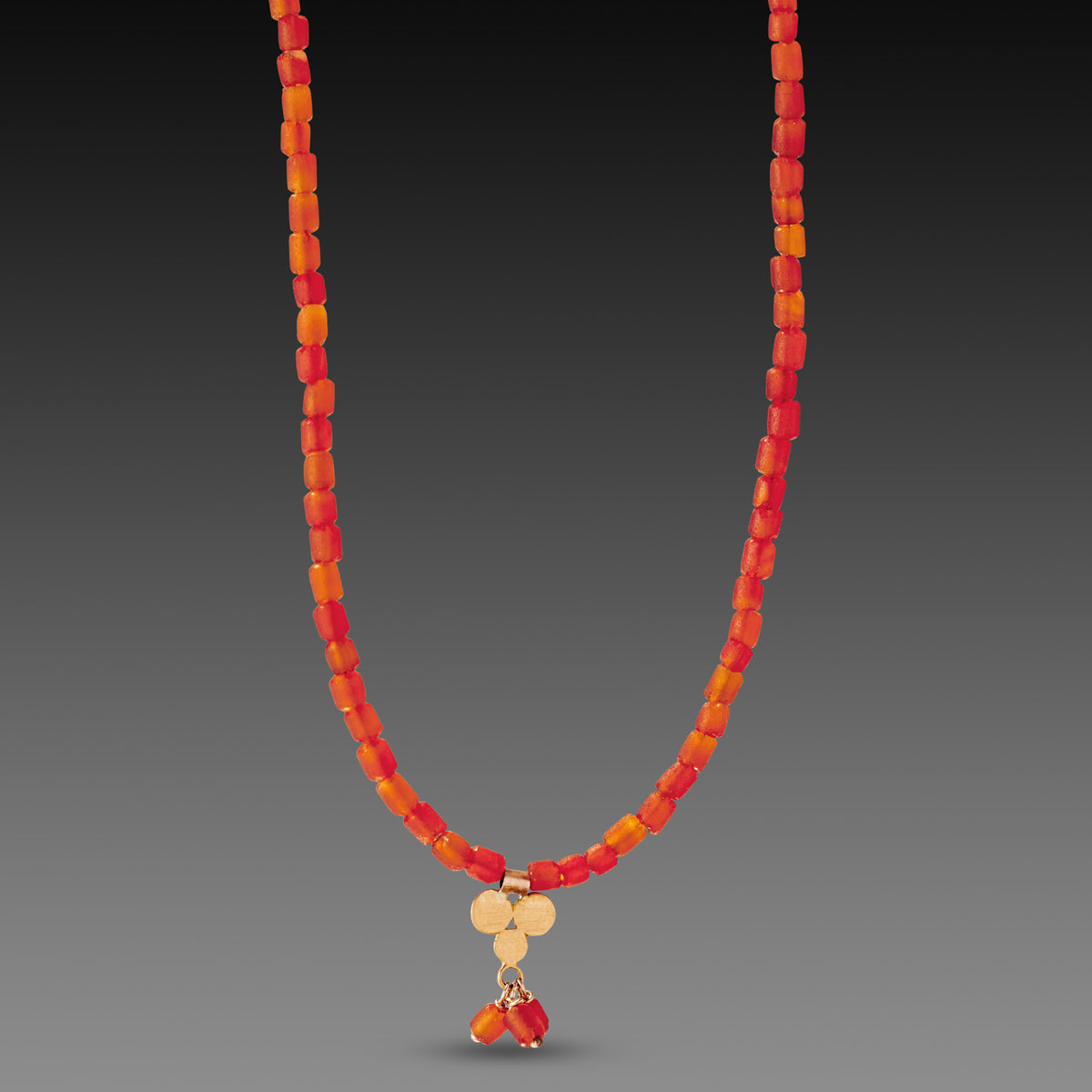 Carnelian Necklace with Gold Trio