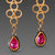 Open Filigree Earrings with Ruby Drops