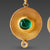 Hammered Gold Earrings with Emeralds