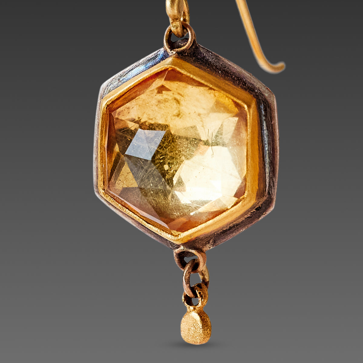 Citrine Hexagon Earrings