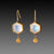 Hexagon Moonstone Earrings with Gold Drops