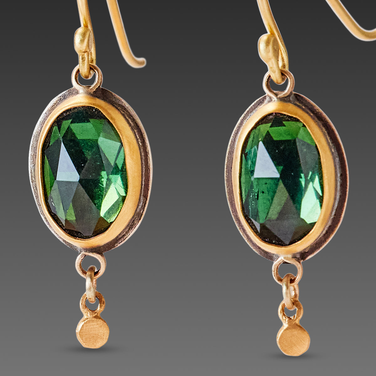 Oval Green Tourmaline Earrings