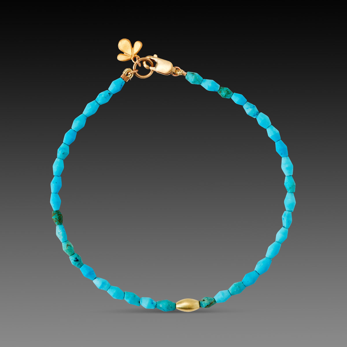 Egyptian Faience &amp; Gold Bracelet