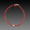 Carnelian Bracelet with Gold Rice Bead