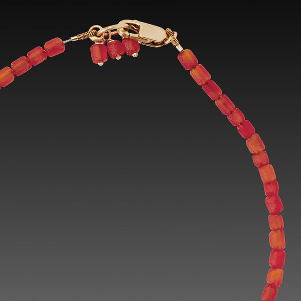 Carnelian Bracelet with Gold Rice Bead