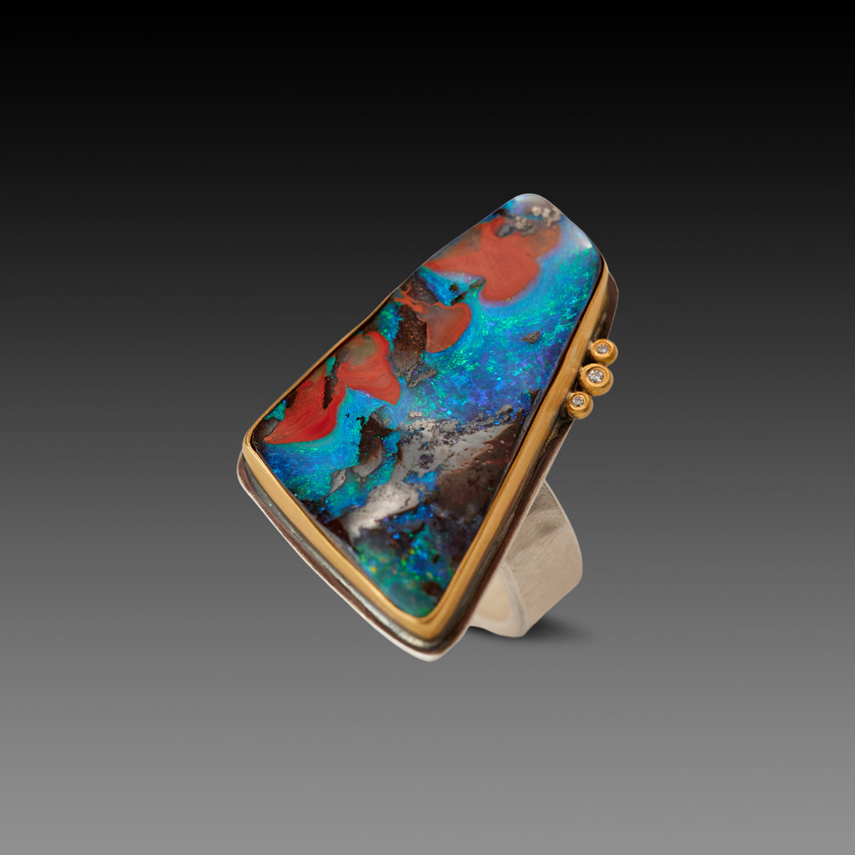 Incredible Boulder Opal Ring