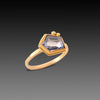 Geometric Blue Sapphire Ring with Diamonds