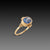 Oval Sapphire Ring with Diamond Trios