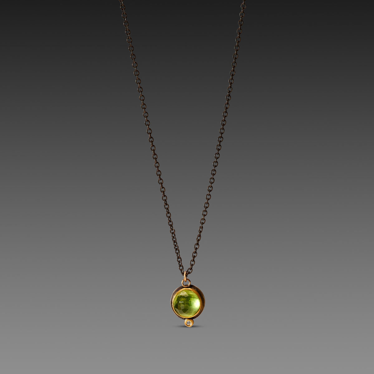 Peridot Necklace with Diamond