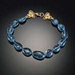 Aquamarine Bracelet with Filigree Trio Clasp