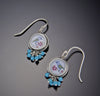 Tiny Bluebird Earrings with Turquoise