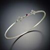 Ruby and Hammered Disk Bangle