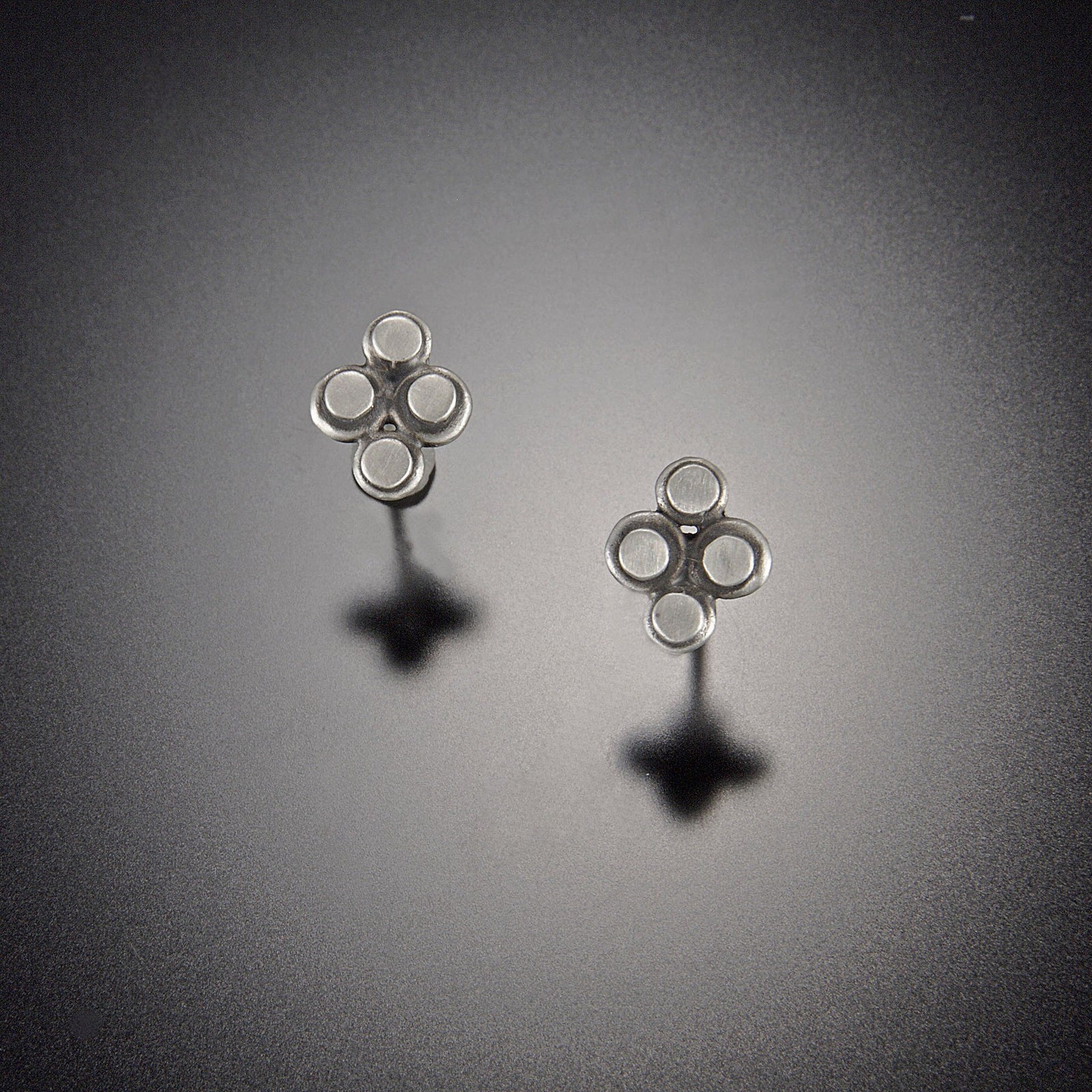 Raised Disk Stud Earrings