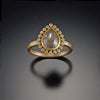 Teardrop Diamond Ring with Diamond Halo