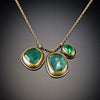 Tourmaline and Emerald Charm Necklace