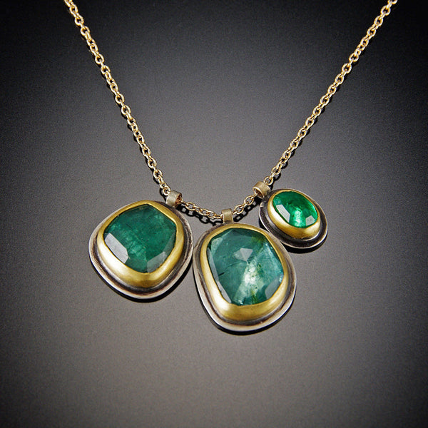 Two Tourmaline and Emerald Necklace – Ananda Khalsa