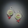 Round Poppy Earrings with Coral