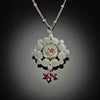 Plum Blossom Mandala Necklace with Rubies