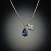 London Blue Topaz and Small Disk Charm Necklace