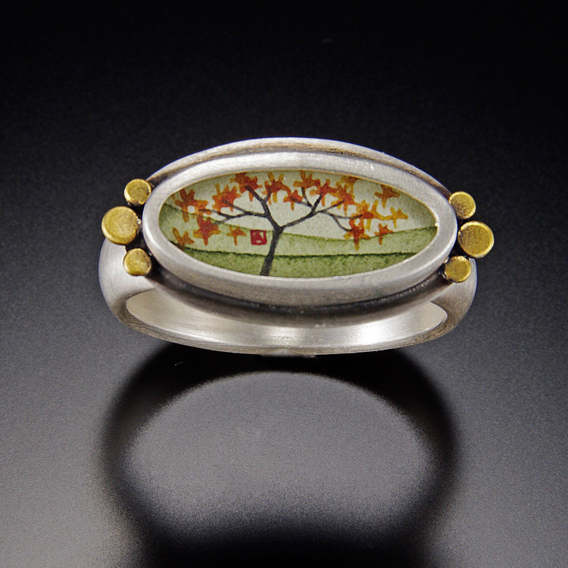 Autumn Maple Narrow Oval Ring