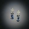 Small Multi Disk Stud Earrings with London Blue Topaz Drops