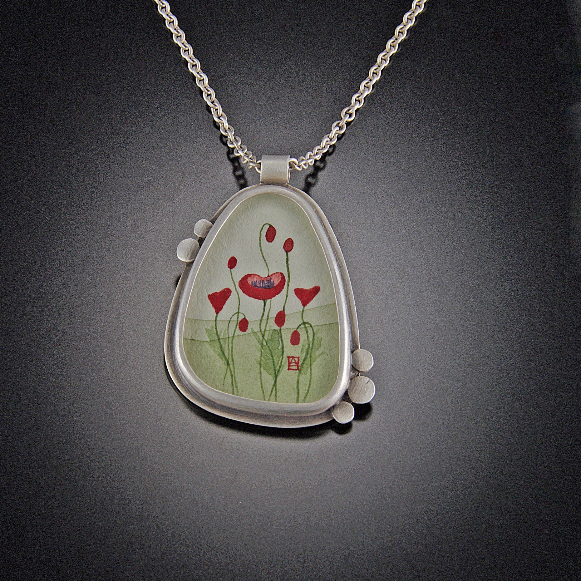 Large Organic Poppy Necklace