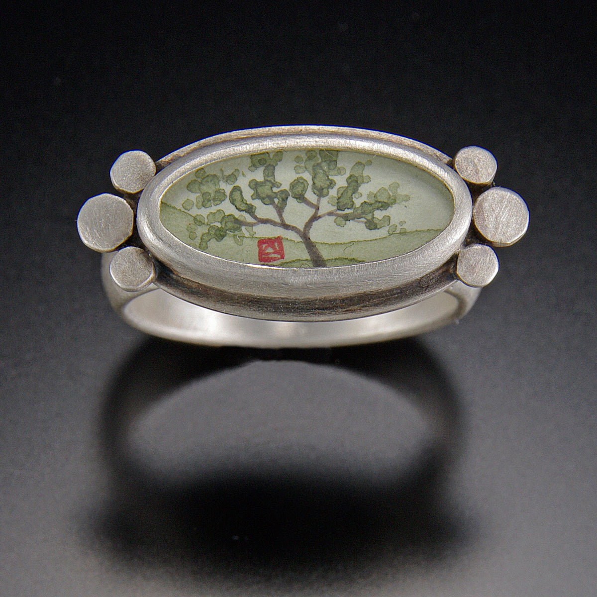 Narrow Oval Spring Maple Ring