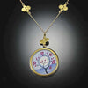 Gold Plum Blossom Necklace with Medium Multi Disk Chain