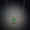 Chrysoprase Necklace with Five Diamond Dots