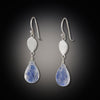 Oval Disk with Moonstone Drop Earrings