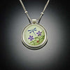 Round Dragonfly Necklace with Violets