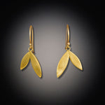 Gold Double Leaf Earrings
