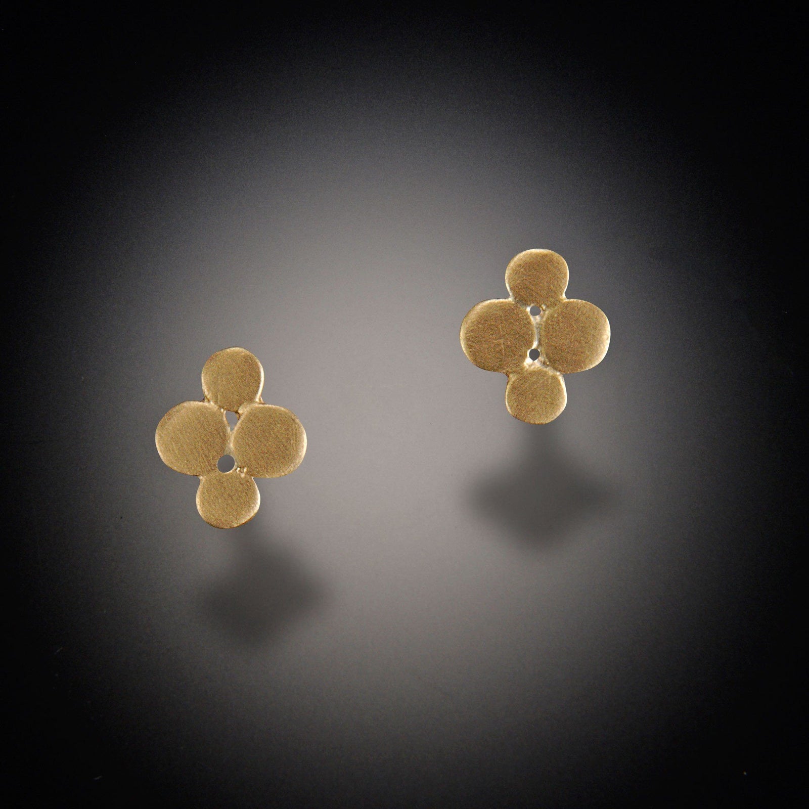 Gold Small Multi Disk Stud Earrings