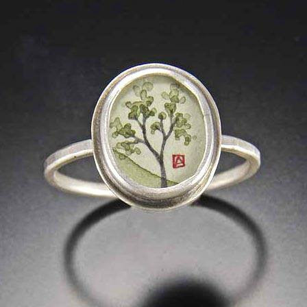 Tiny Oval Spring Maple Ring