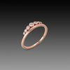 Side Swell Band with Diamonds in Rose Gold