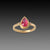 Teardrop Ruby Ring with Diamond Dots