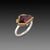 Geometric Rhodolite Garnet Ring with Diamonds