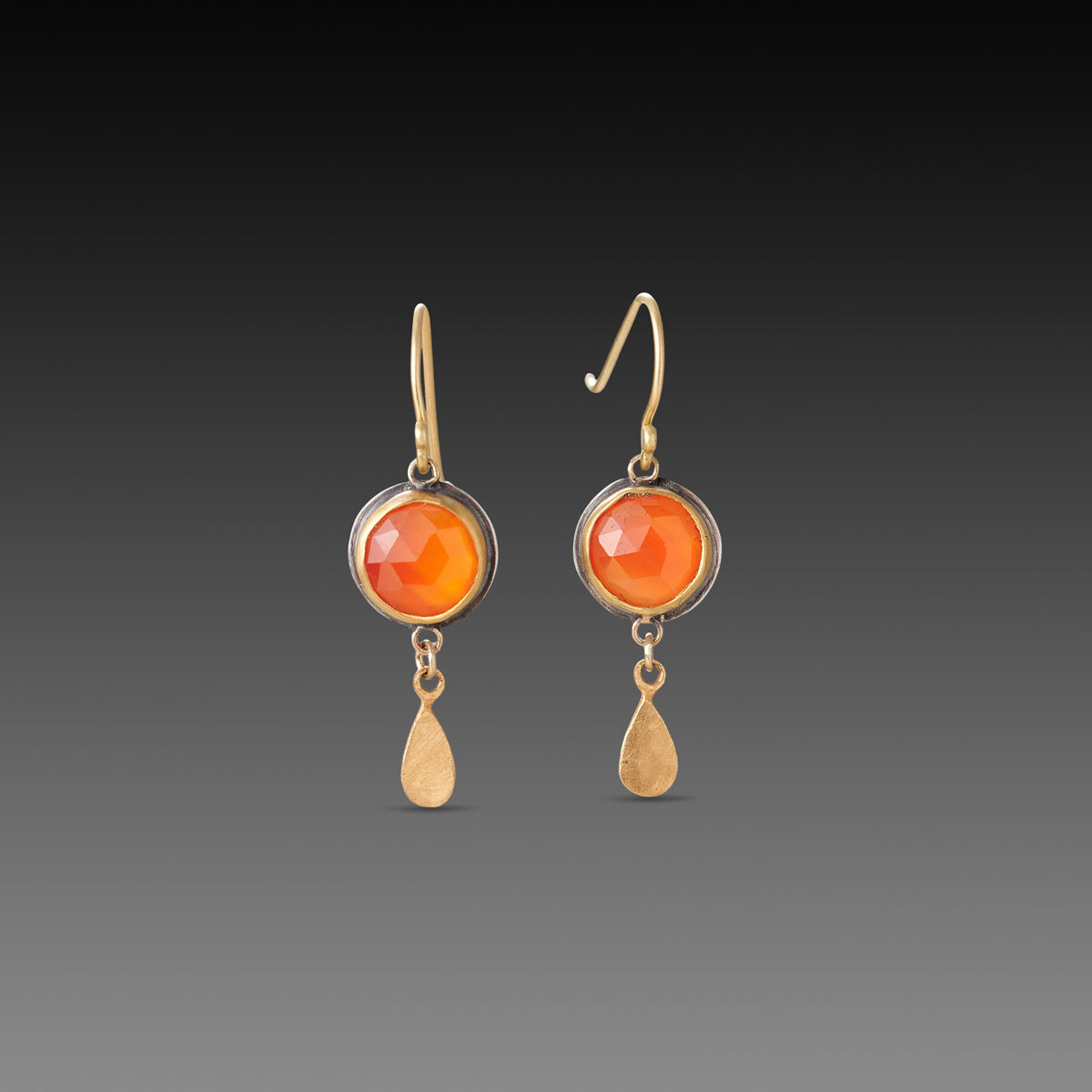 Rose Cut Carnelian Earrings