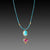 Turquoise and Ruby Double Pendant Necklace