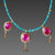 Turquoise Beaded Necklace with Rubies