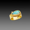 Ethiopian Opal Ring with Wide Gold Band