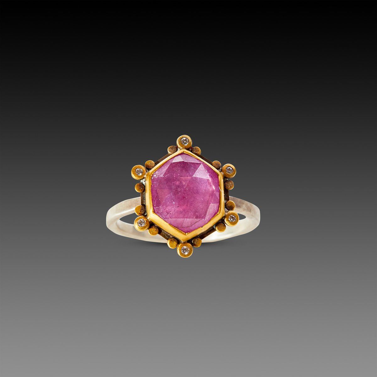 Pink Sapphire Star Ring