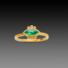 Marquise Emerald Ring with Diamond Trios