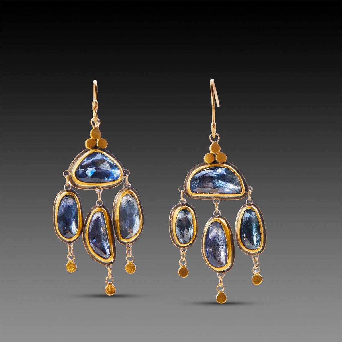 Blue Sapphire Chandelier Earrings